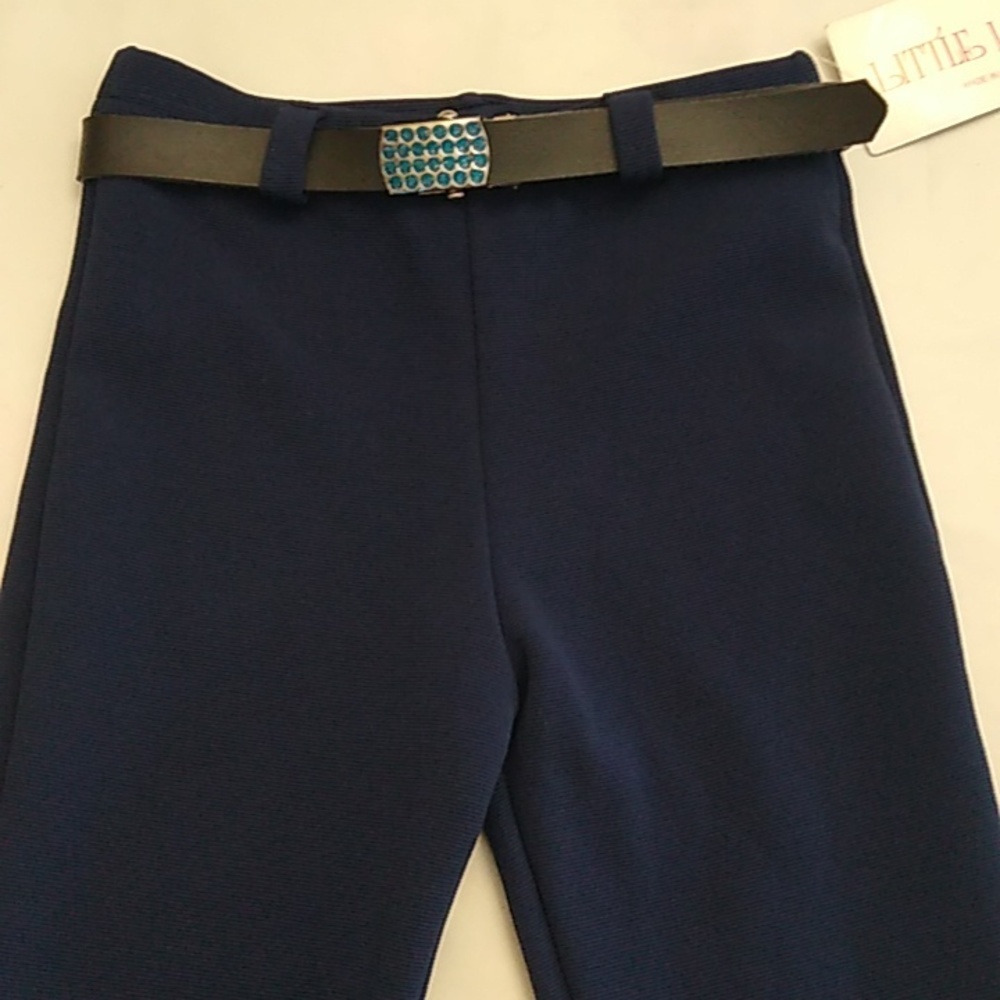 Girl's flare dress pants with ringtones fashion belt